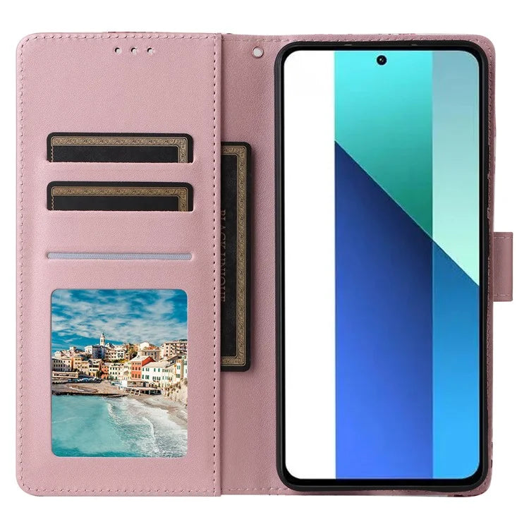 For Xiaomi Redmi Note 13 4G Leather Case Marble Pattern Stand Wallet Phone Cover
