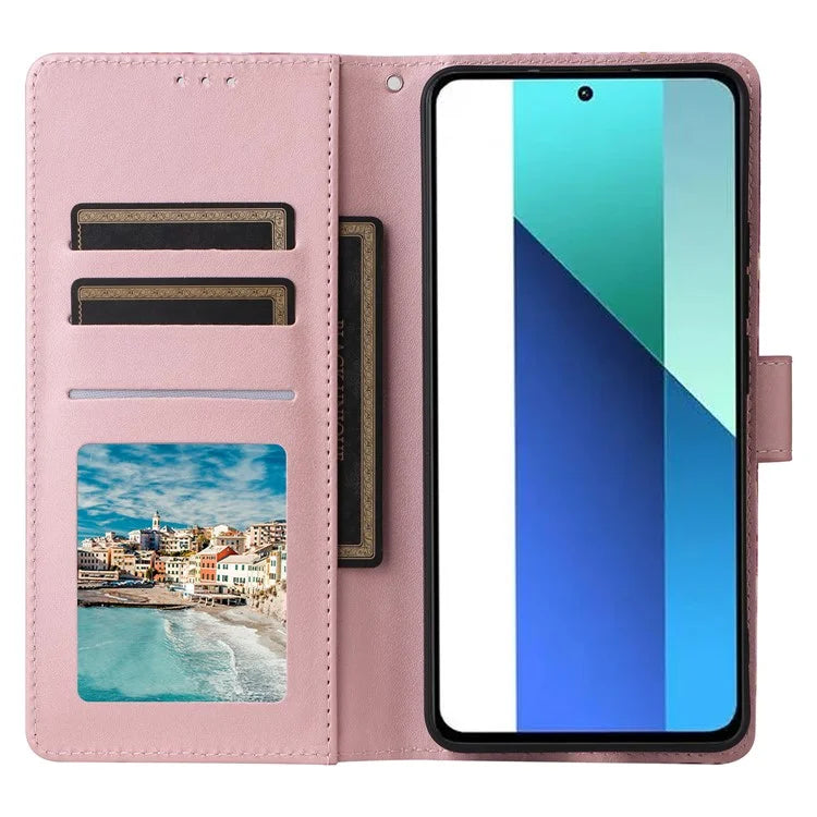 For Xiaomi Redmi Note 13 4G Leather Case Marble Pattern Stand Wallet Phone Cover