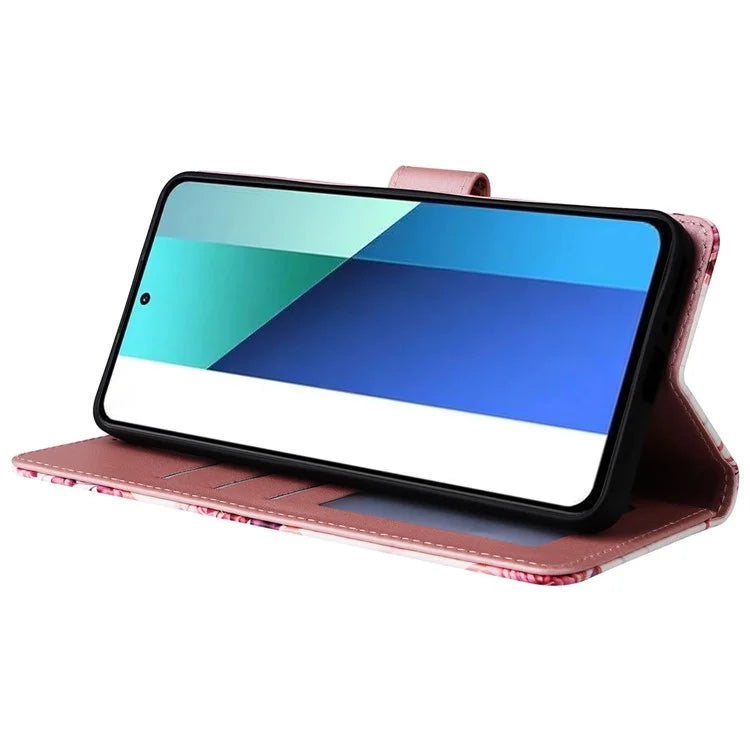 For Xiaomi Redmi Note 13 4G Leather Case Marble Pattern Stand Wallet Phone Cover