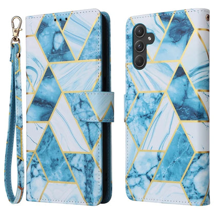 For Samsung Galaxy A55 5G Case Lacquered Leather Flip Wallet Cover Marble Pattern