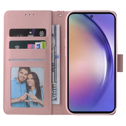 For Samsung Galaxy A55 5G Case Lacquered Leather Flip Wallet Cover Marble Pattern