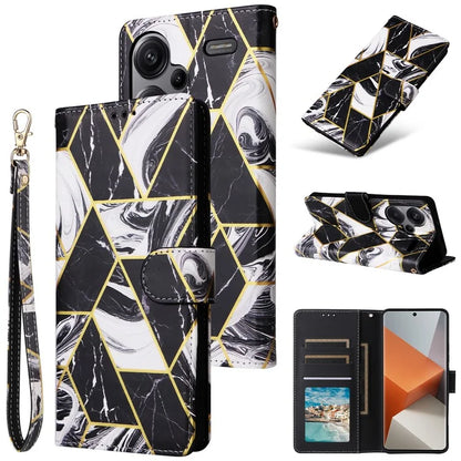 For Xiaomi Redmi Note 13 Pro+ 5G Wallet Phone Case Marble Pattern Stand Leather Flip Cover