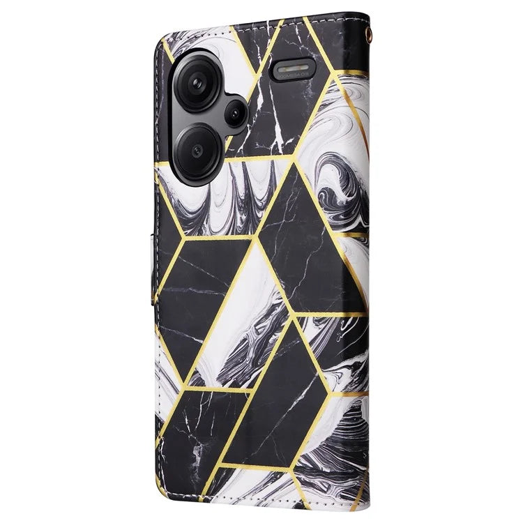 For Xiaomi Redmi Note 13 Pro+ 5G Wallet Phone Case Marble Pattern Stand Leather Flip Cover