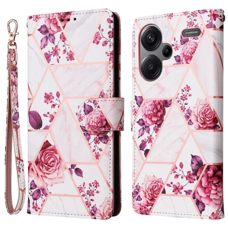 For Xiaomi Redmi Note 13 Pro+ 5G Wallet Phone Case Marble Pattern Stand Leather Flip Cover