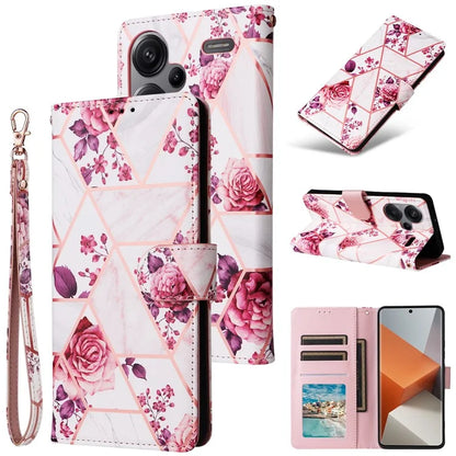 For Xiaomi Redmi Note 13 Pro+ 5G Wallet Phone Case Marble Pattern Stand Leather Flip Cover