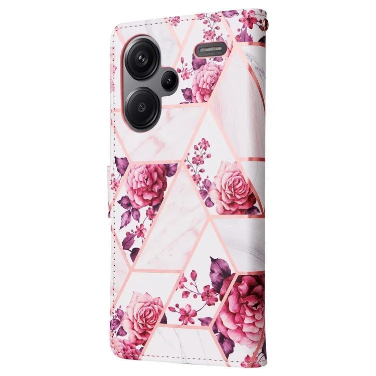 For Xiaomi Redmi Note 13 Pro+ 5G Wallet Phone Case Marble Pattern Stand Leather Flip Cover