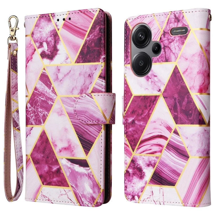 For Xiaomi Redmi Note 13 Pro+ 5G Wallet Phone Case Marble Pattern Stand Leather Flip Cover