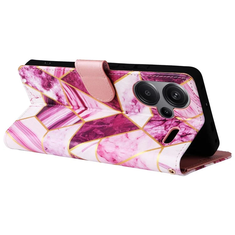 For Xiaomi Redmi Note 13 Pro+ 5G Wallet Phone Case Marble Pattern Stand Leather Flip Cover