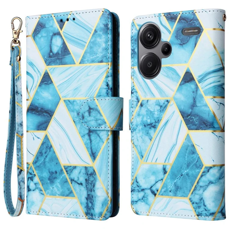 For Xiaomi Redmi Note 13 Pro+ 5G Wallet Phone Case Marble Pattern Stand Leather Flip Cover