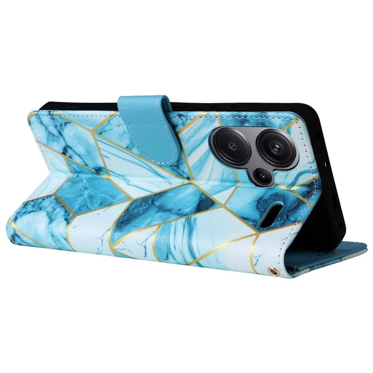 For Xiaomi Redmi Note 13 Pro+ 5G Wallet Phone Case Marble Pattern Stand Leather Flip Cover