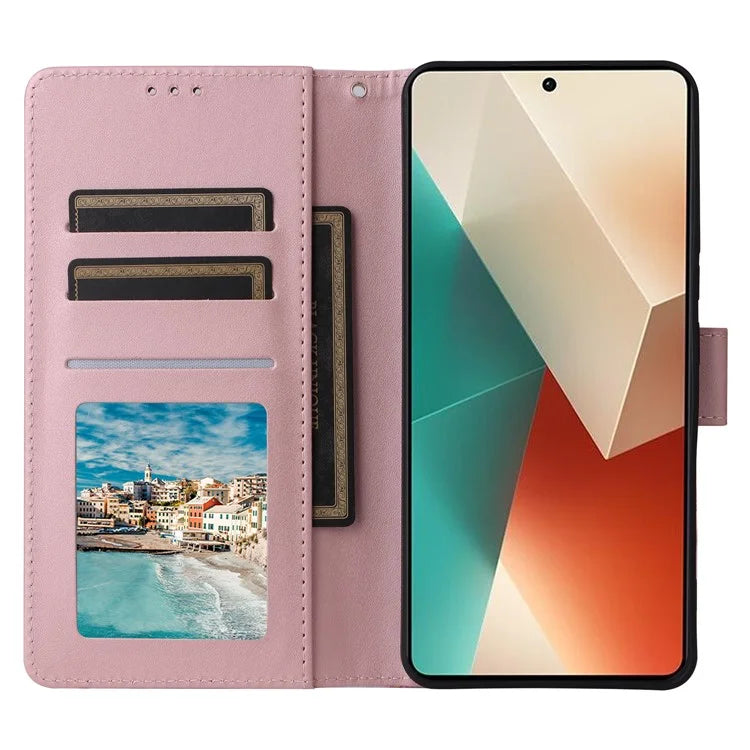 For Xiaomi Redmi Note 13 5G Shockproof Case Marble Pattern Leather Wallet Phone Cover