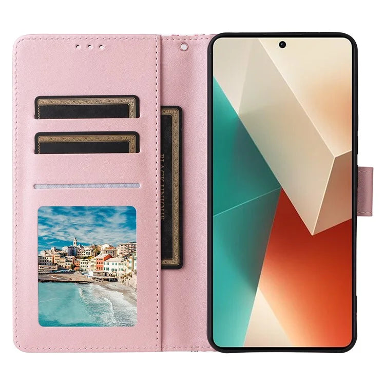 For Xiaomi Redmi Note 13 5G Shockproof Case Marble Pattern Leather Wallet Phone Cover