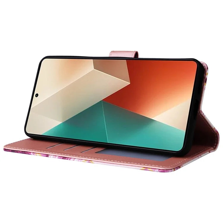 For Xiaomi Redmi Note 13 5G Shockproof Case Marble Pattern Leather Wallet Phone Cover