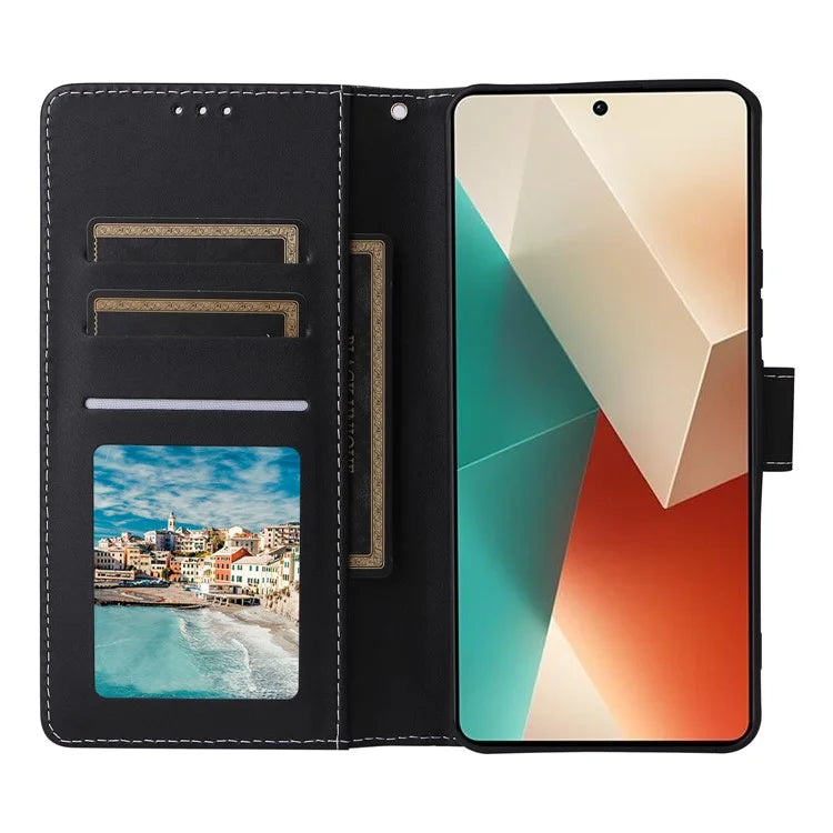 For Xiaomi Redmi Note 13 5G Shockproof Case Marble Pattern Leather Wallet Phone Cover