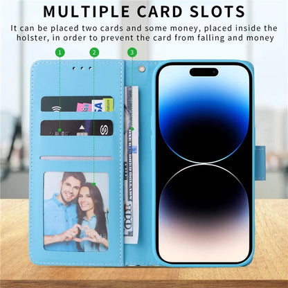 For iPhone 15 Pro Case Card Slots Wallet Flip Phone Cover Lacquered Marble Pattern