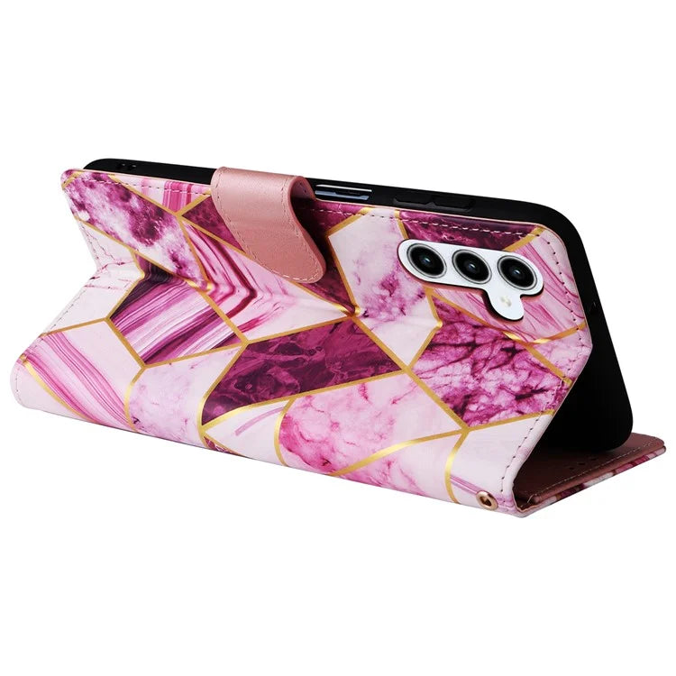 For Samsung Galaxy A35 5G Case PU Leather Marble Pattern Wallet Card Slots Phone Cover