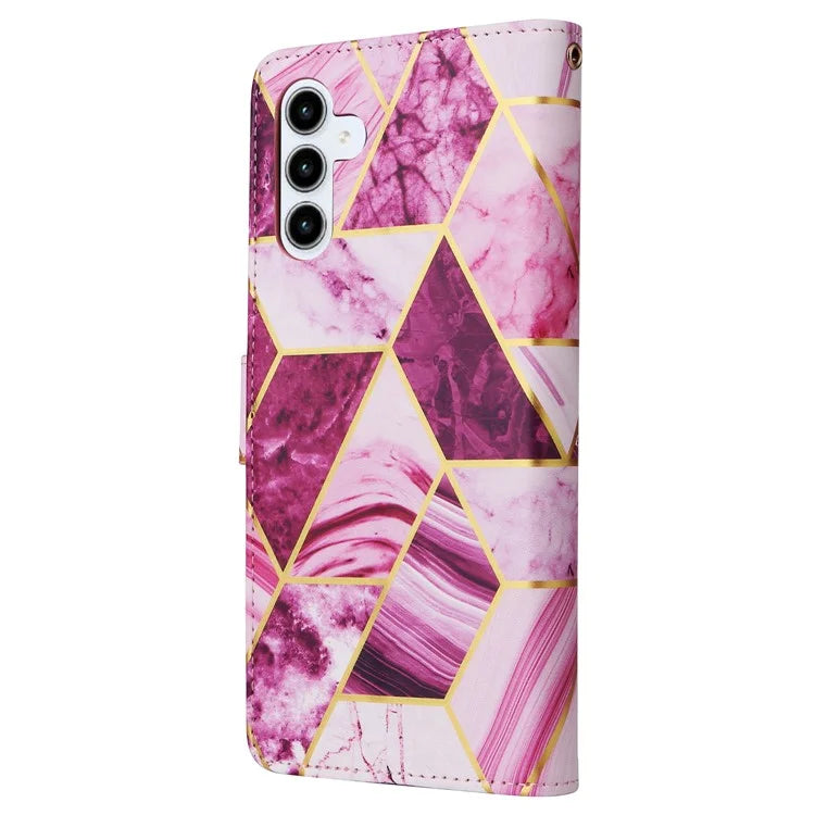 For Samsung Galaxy A35 5G Case PU Leather Marble Pattern Wallet Card Slots Phone Cover
