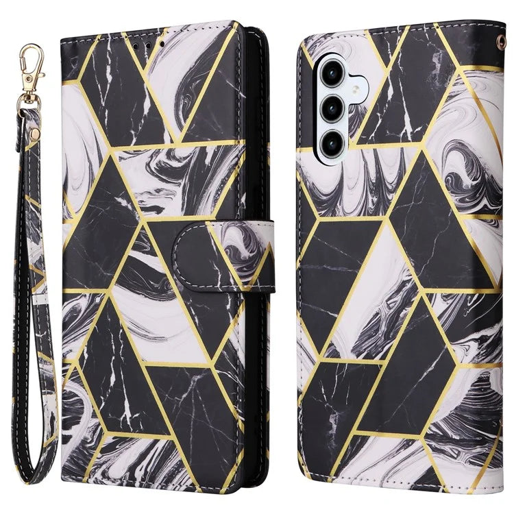 For Samsung Galaxy A35 5G Case PU Leather Marble Pattern Wallet Card Slots Phone Cover