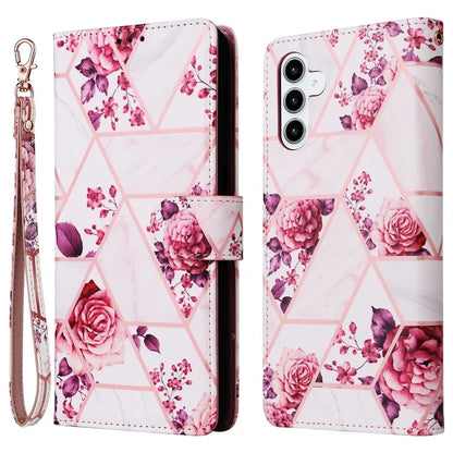 For Samsung Galaxy A35 5G Case PU Leather Marble Pattern Wallet Card Slots Phone Cover