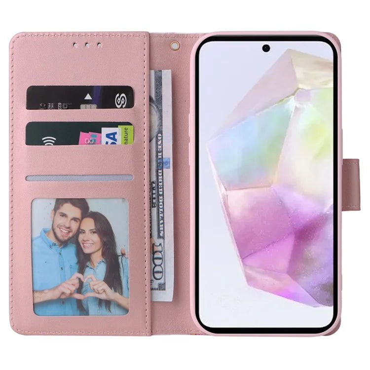 For Samsung Galaxy A35 5G Case PU Leather Marble Pattern Wallet Card Slots Phone Cover