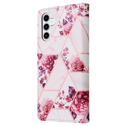 For Samsung Galaxy A35 5G Case PU Leather Marble Pattern Wallet Card Slots Phone Cover