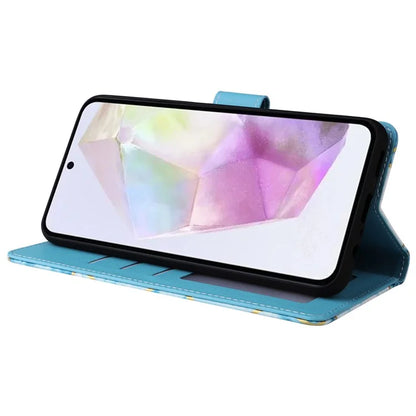 For Samsung Galaxy A35 5G Case PU Leather Marble Pattern Wallet Card Slots Phone Cover