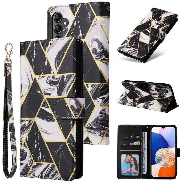 For Samsung Galaxy A15 5G Case Marble Pattern Wallet Leather Stand Phone Cover