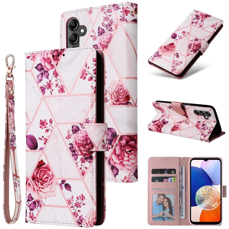For Samsung Galaxy A15 5G Case Marble Pattern Wallet Leather Stand Phone Cover