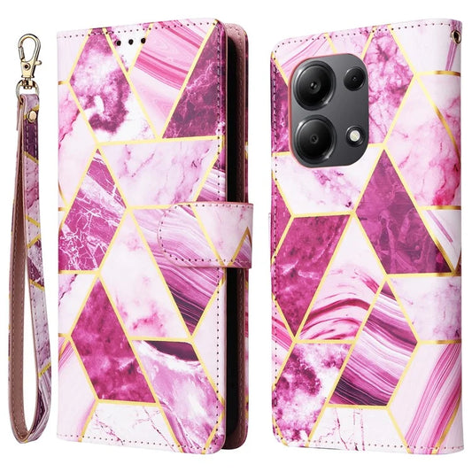 For Xiaomi Redmi Note 13 Pro 4G / Poco M6 Pro 4G Leather Flip Cover Marble Pattern Stand Wallet Phone Case