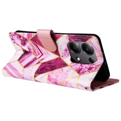 For Xiaomi Redmi Note 13 Pro 4G / Poco M6 Pro 4G Leather Flip Cover Marble Pattern Stand Wallet Phone Case