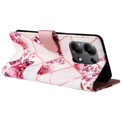 For Xiaomi Redmi Note 13 Pro 4G / Poco M6 Pro 4G Leather Flip Cover Marble Pattern Stand Wallet Phone Case