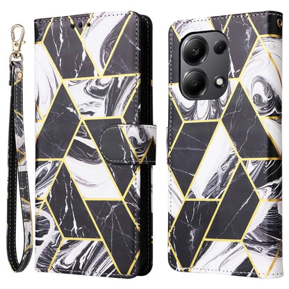 For Xiaomi Redmi Note 13 Pro 4G / Poco M6 Pro 4G Leather Flip Cover Marble Pattern Stand Wallet Phone Case