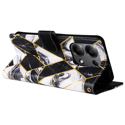 For Xiaomi Redmi Note 13 Pro 4G / Poco M6 Pro 4G Leather Flip Cover Marble Pattern Stand Wallet Phone Case