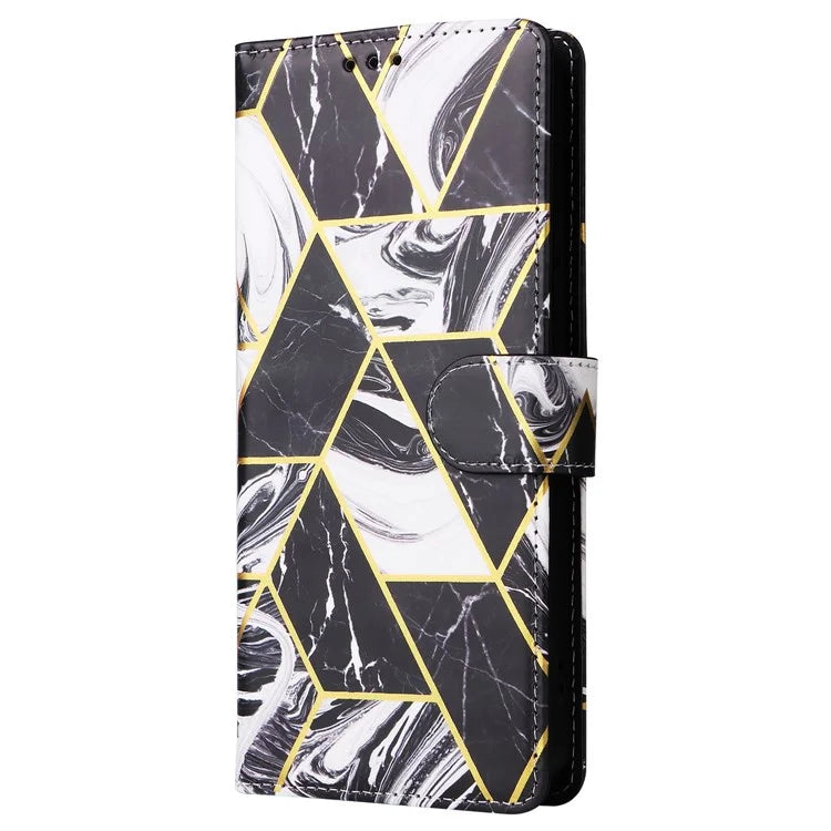 For Xiaomi Redmi Note 13 Pro 4G / Poco M6 Pro 4G Leather Flip Cover Marble Pattern Stand Wallet Phone Case