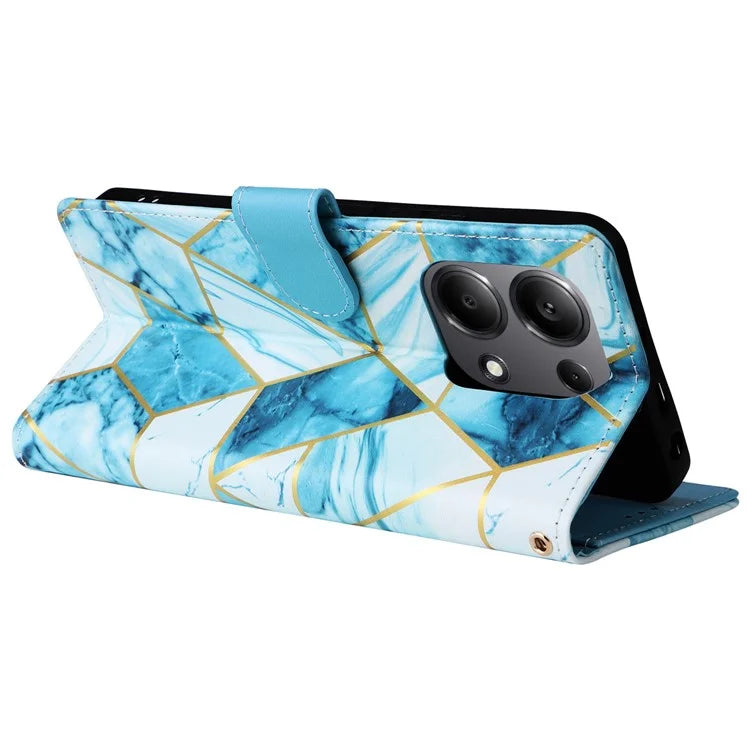 For Xiaomi Redmi Note 13 Pro 4G / Poco M6 Pro 4G Leather Flip Cover Marble Pattern Stand Wallet Phone Case