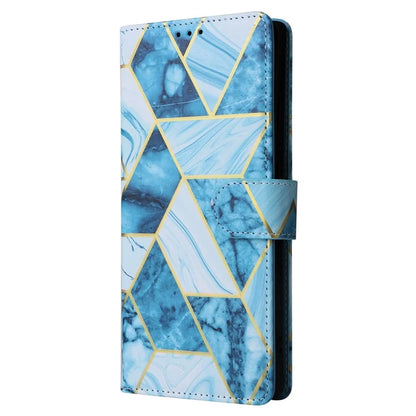 For Samsung Galaxy S24 Ultra Wallet Case Marble Pattern Lacquered Leather Cover