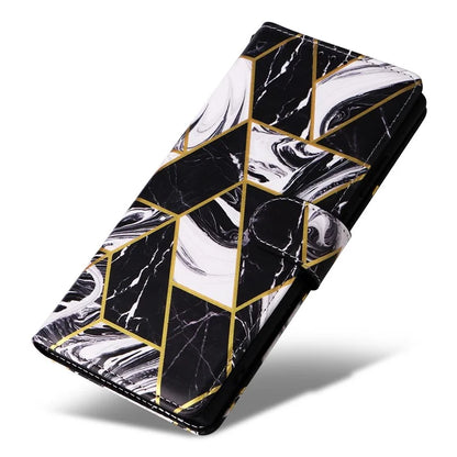 For Samsung Galaxy S24 Ultra Wallet Case Marble Pattern Lacquered Leather Cover