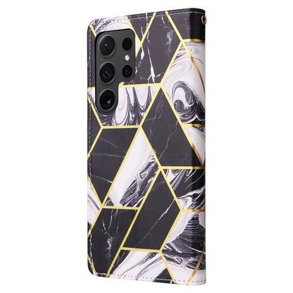 For Samsung Galaxy S24 Ultra Wallet Case Marble Pattern Lacquered Leather Cover