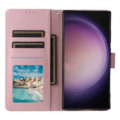 For Samsung Galaxy S24 Ultra Wallet Case Marble Pattern Lacquered Leather Cover