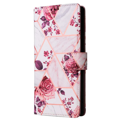 For Samsung Galaxy S24 Ultra Wallet Case Marble Pattern Lacquered Leather Cover