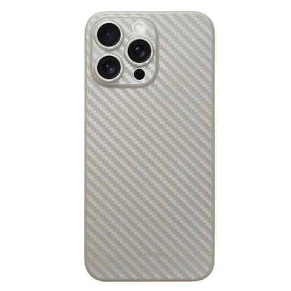 KZDOO For iPhone 15 Pro Case Carbon Fiber Texture PP Cell Phone Back Cover