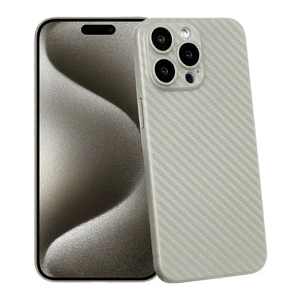 KZDOO For iPhone 15 Pro Case Carbon Fiber Texture PP Cell Phone Back Cover