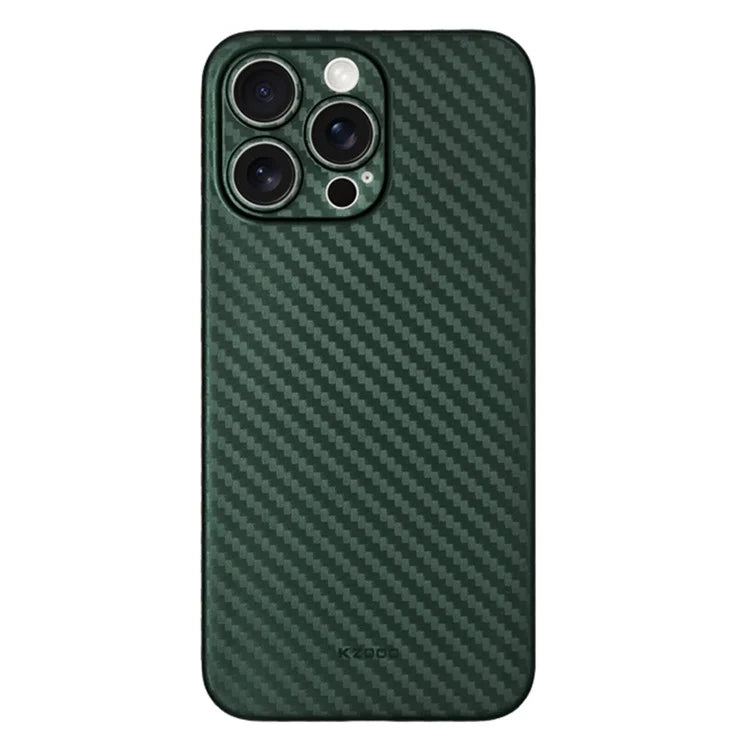 KZDOO For iPhone 15 Pro Max Carbon Fiber Texture Back Case PP Cell Phone Cover