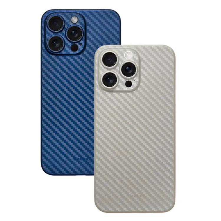 KZDOO For iPhone 15 Pro Max Carbon Fiber Texture Back Case PP Cell Phone Cover