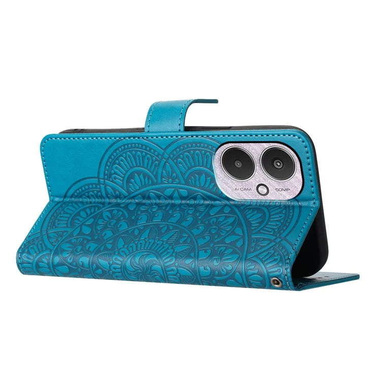 For Xiaomi Redmi 13C 4G / 13C 5G / Poco C65 4G Case PU Leather Mandala Imprinted Phone Cover