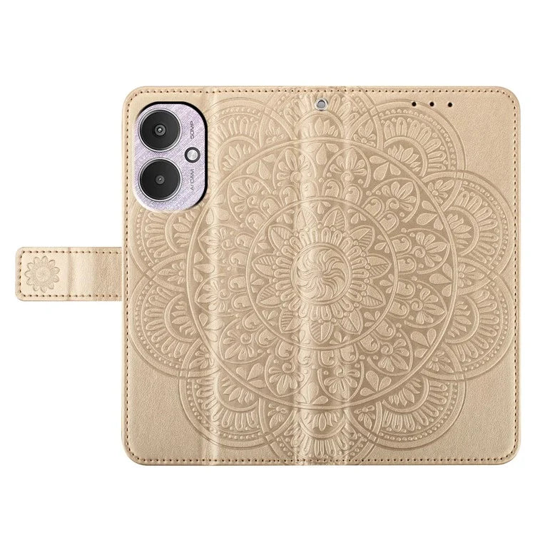 For Xiaomi Redmi 13C 4G / 13C 5G / Poco C65 4G Case PU Leather Mandala Imprinted Phone Cover