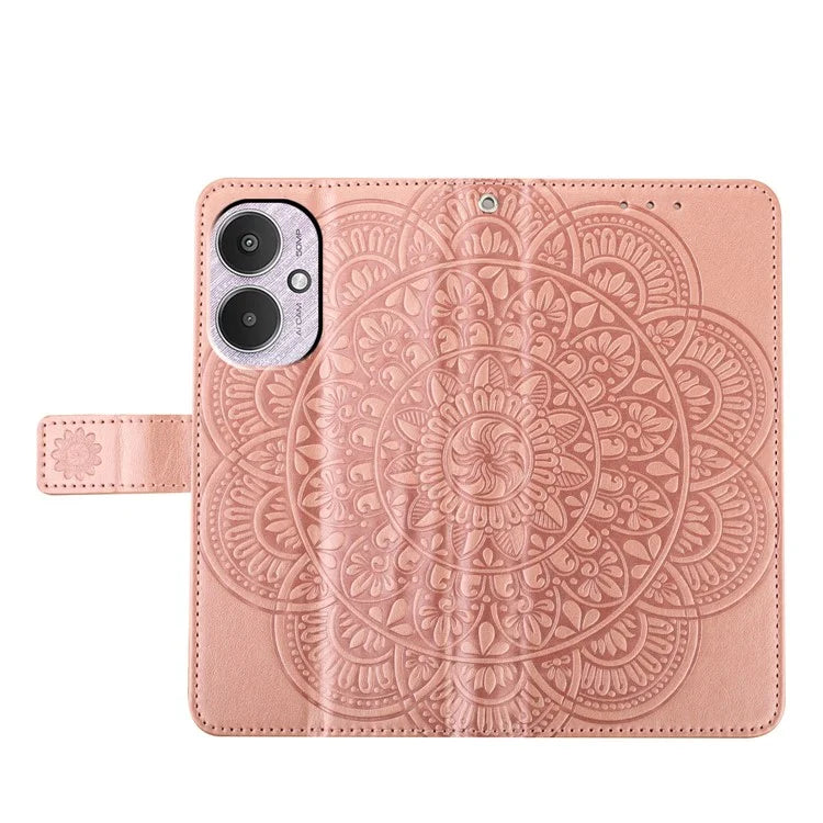 For Xiaomi Redmi 13C 4G / 13C 5G / Poco C65 4G Case PU Leather Mandala Imprinted Phone Cover