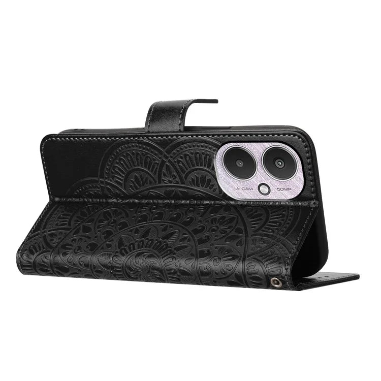 For Xiaomi Redmi 13C 4G / 13C 5G / Poco C65 4G Case PU Leather Mandala Imprinted Phone Cover