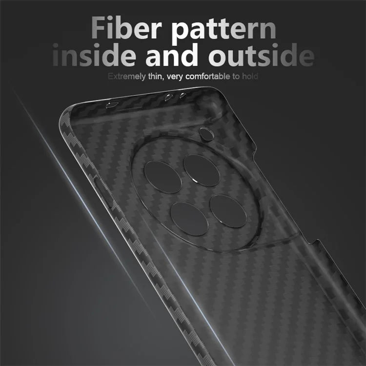 For OnePlus 12R 5G / Ace 3 5G Case Hard PC Phone Cover Splicing Carbon Fiber Texture