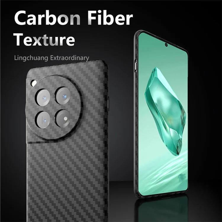For OnePlus 12R 5G / Ace 3 5G Case Hard PC Phone Cover Splicing Carbon Fiber Texture